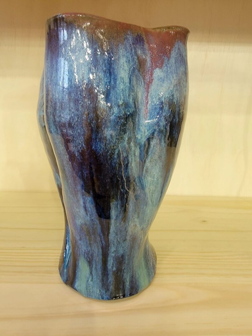 A close up of the bottom of a vase